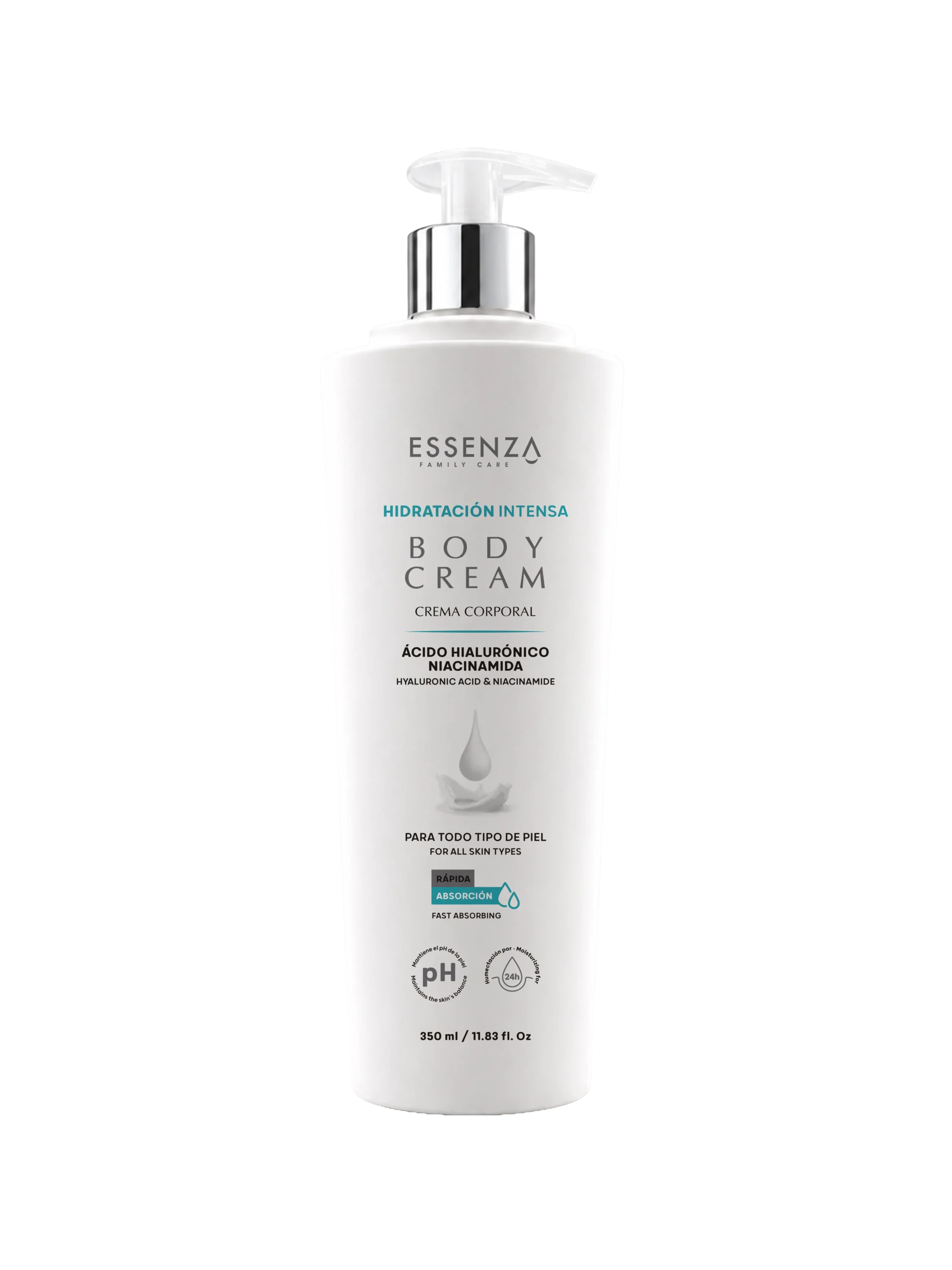 Essenza Hidrataci&oacute;n Intensa Body Cream con &aacute;cido hialur&oacute;nico y niacinamida